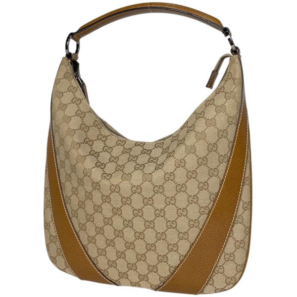 【美品】グッチ　ショルダーバッグ　GG キャンバス レザー 斜め掛け ベージュ GUCCI グッチ GG柄 ショルダーバッグ ワンショルダー