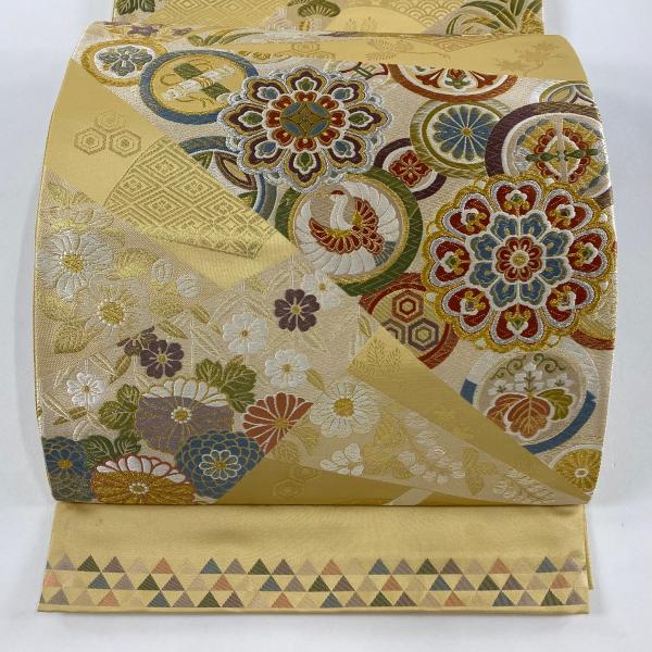 #202【美品】袋帯　六通　縁起物　鶴　婚礼 琳派柄 202【美品】袋帯 六通 縁起物 鶴 婚礼 琳派柄