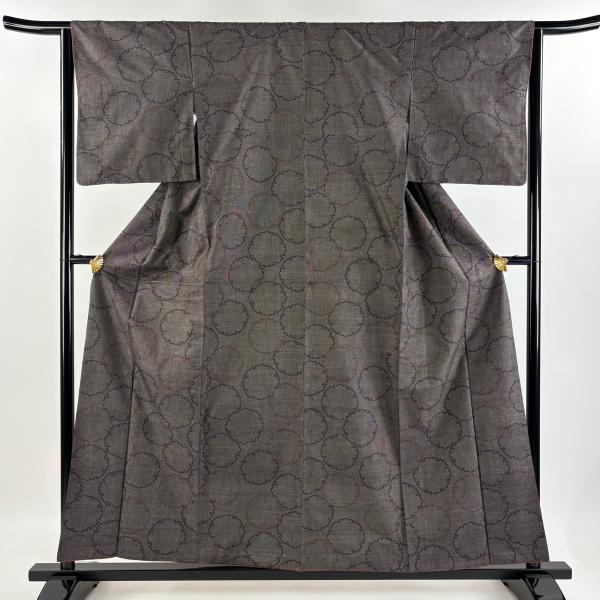 RY　未着用　ロング丈小紋　裄68.5　紬　雪輪　刺し子&名古屋帯 着物：21,000円～40,000円 - 銀座きもの青木｜長く大切に着続けて頂き