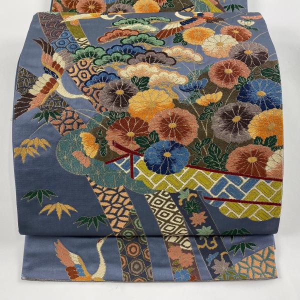 O0856 美品 逸品 上品 ハイブランド 白綾苑大庭 正絹 袋帯 O0856 美品 逸品 上品 ハイブランド 白綾苑大庭 正絹 袋帯 O0856 美品