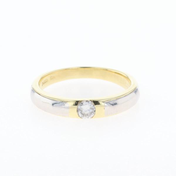 中古】K18/Pt900ダイヤモンドリング 5.2g #12 イエローゴールド  