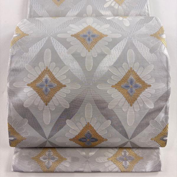 帯4575 ●高級 正絹 六通 袋帯 花菱 七宝 帯4575 ○高級 正絹 六通 袋帯 花菱 七宝 帯4575 ○高級 正絹 六通