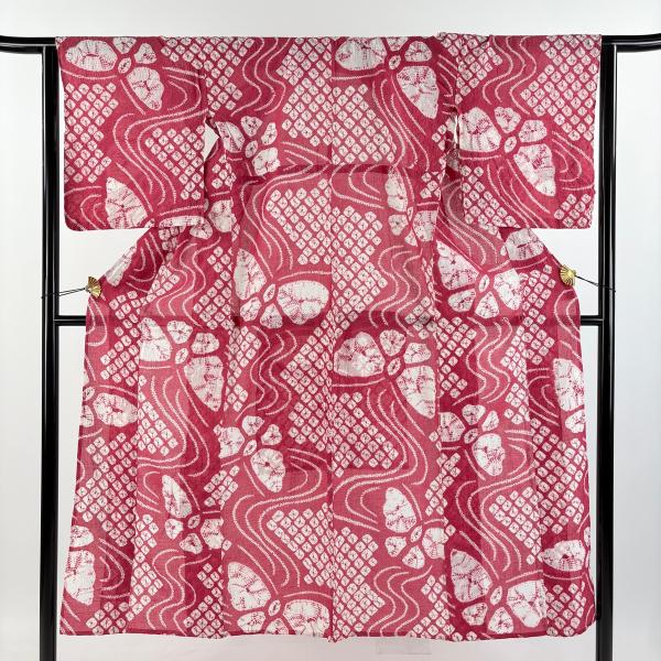 細かい絞りの浴衣・身丈160，裄丈65.5 細かい絞りの浴衣・身丈