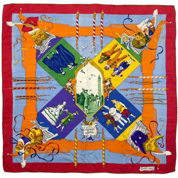 【美品】  HERMES / エルメス | スカーフ柄 クルーネックニット カーニバル仮面舞踏会 LE CARNAVAL DE VENIS | 42 | ブラック | レディース HERMES - 【新品】 HERMES / エルメス | スカーフ柄 シャツ カーニバル