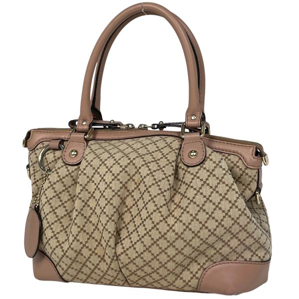 【極美品】GUCCI ハンドバッグ ディアマンテ スーキー ピンク キャンバス 極美品】GUCCI ハンドバッグ ディアマンテ スーキー ピンク キャンバス