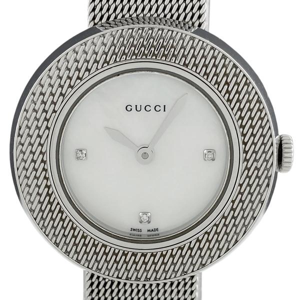 GUCCI 保証書 グッチ Uプレイ YA129519 腕時計 SS クォーツ ホワイト  