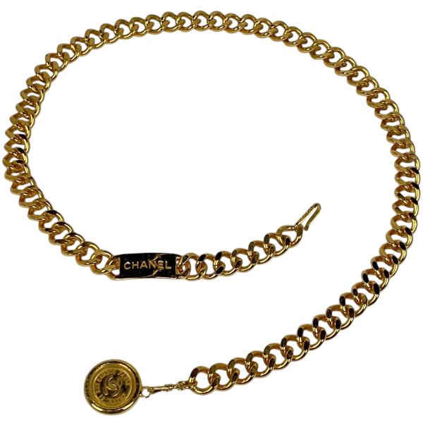 ⭐️美品⭐️シャネル ココマーク クローバー チェーンベルト GP×革 黒金 CHANEL（シャネル） ココマーク チェーン ベルト CC ベルト GP