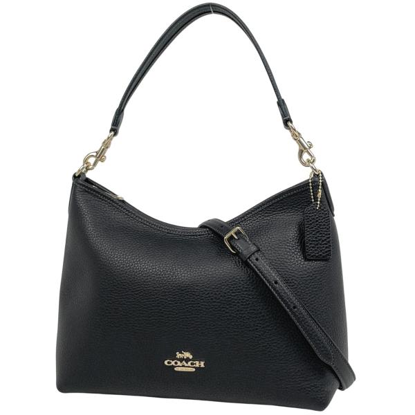 新品同様　コーチCOACHバッグ　コーチショルダーバッグ2wayハンドバッグ黒色 COACH バッグ コーチ 2wayハンドバッグ 黒 レザー ショルダー