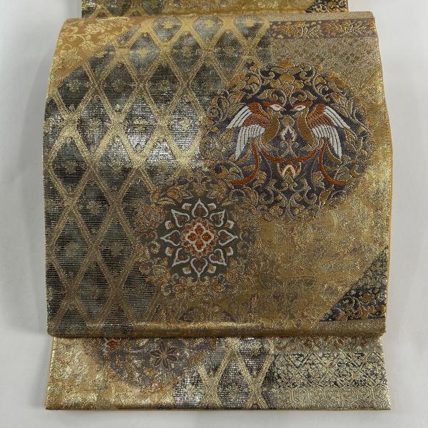 新入荷！！美品 正絹 リサイクル 礼装袋帯 六通 正倉院文様 留袖 式典 結婚式 新入荷！！美品 正絹 リサイクル 礼装袋帯 六通 正倉院文様 留袖 式典