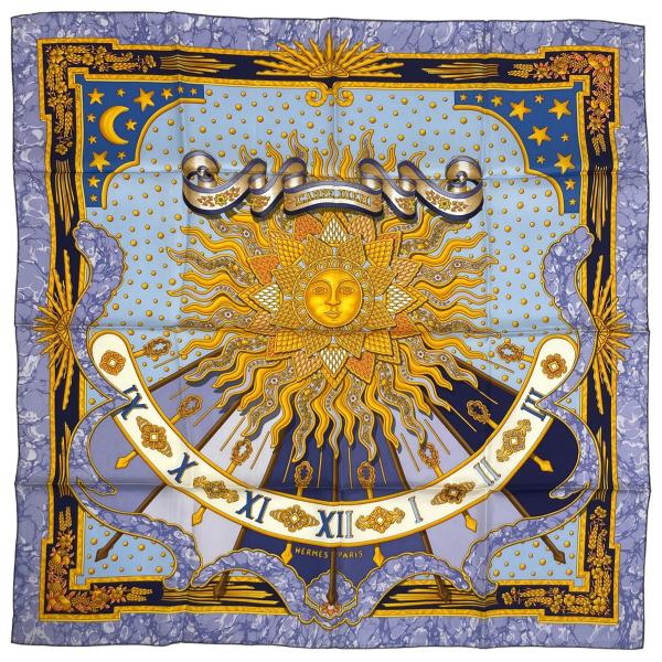 HERMES エルメス カレ 90 CARPE DIEM 今日一日を楽しむ 太陽 月