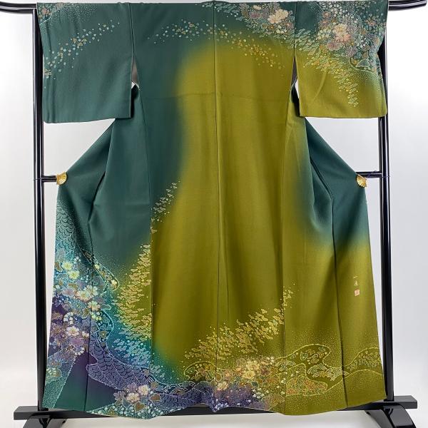 極美品 辻が花 深緑 金彩 日本製 絽 洗える夏着物 訪問着 極美品 辻が花 深緑 金彩 日本製 絽 洗える夏着物 訪問着 - メルカリ