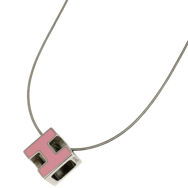 エルメス カージュドアッシュ Hキューブネックレス ピンクゴールド