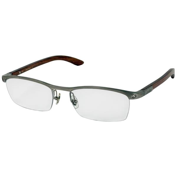 Cartier（カルティエ） ロゴ メガネ ウッドテンプル 眼鏡 メタル