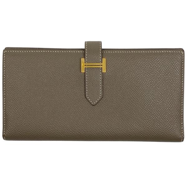 エルメス ベアンクラシック ネイビー 長財布 ヴォーエプソン 二つ折り財布 HERMES エルメス 長財布 ベアン クラシック ブルーエレクトリック
