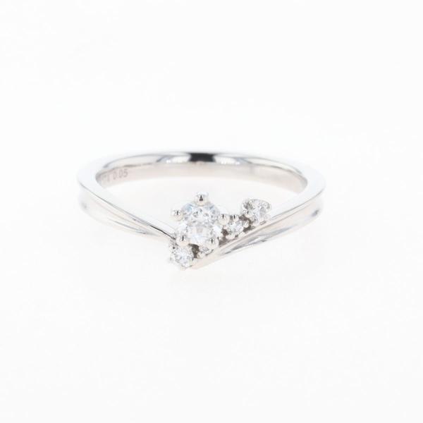 ダイヤモンド デザインリング プラチナ 指輪 メレダイヤ リング 10号  