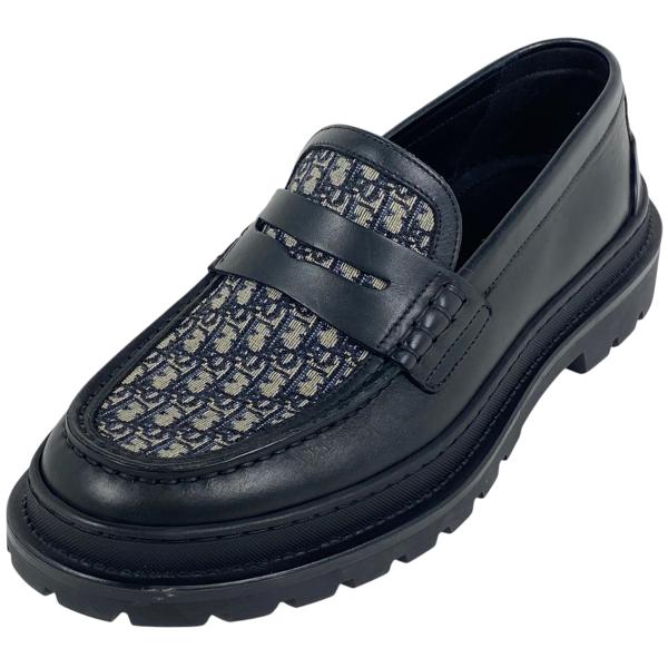 希少！クリスチャンディオール オブリーク トロッター ローファー モカシン 革靴 希少！クリスチャンディオール オブリーク トロッター