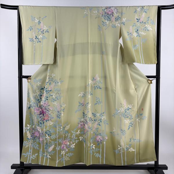 訪問着 身丈155.5cm 裄丈65.5cm M 袷 加賀友禅 野崎徳勝 色紙付き 落款