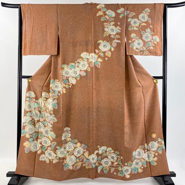 訪問着 身丈160.5cm 裄丈64cm M 袷 落款あり 辻が花柄 絞り ぼかし