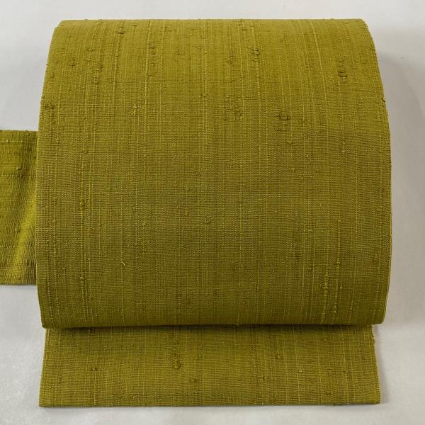 名古屋帯 美品 逸品 浦野理一 紬地 茶緑色 正絹 中古 : リユース