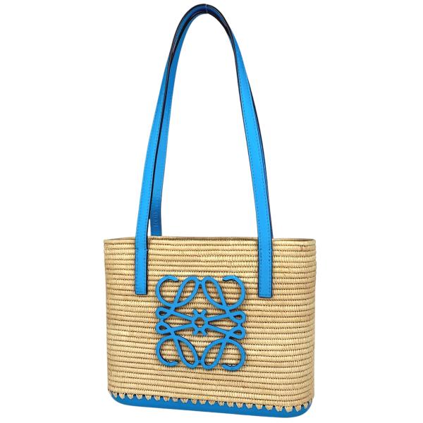 中古】ロエベ LOEWE 美品 アナグラム バスケット 藁 2WAY ショルダー