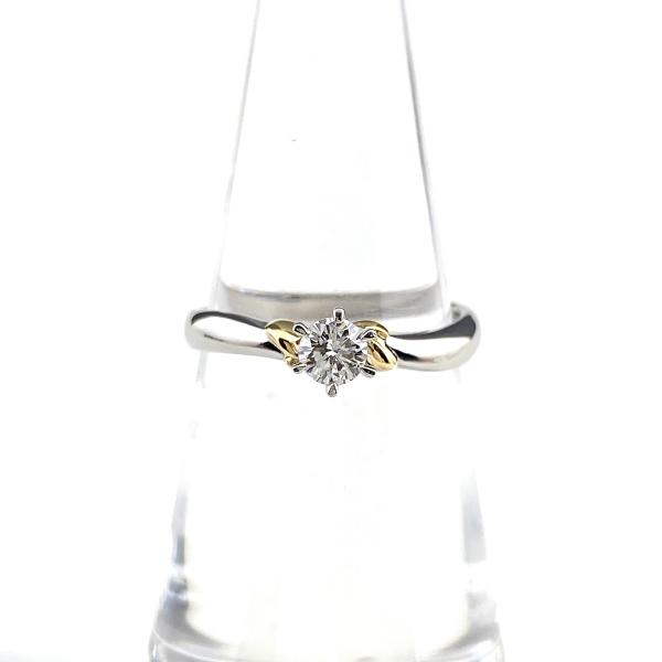 ダイヤモンド デザインリング プラチナ YG イエローゴールド 指輪