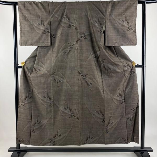紬 身丈153.5cm 裄丈63cm 正絹 逸品 【中古】 紬 身丈153.5cm 裄丈62.5cm S 袷 網代文 黒 正絹 秀品｜中古・古着