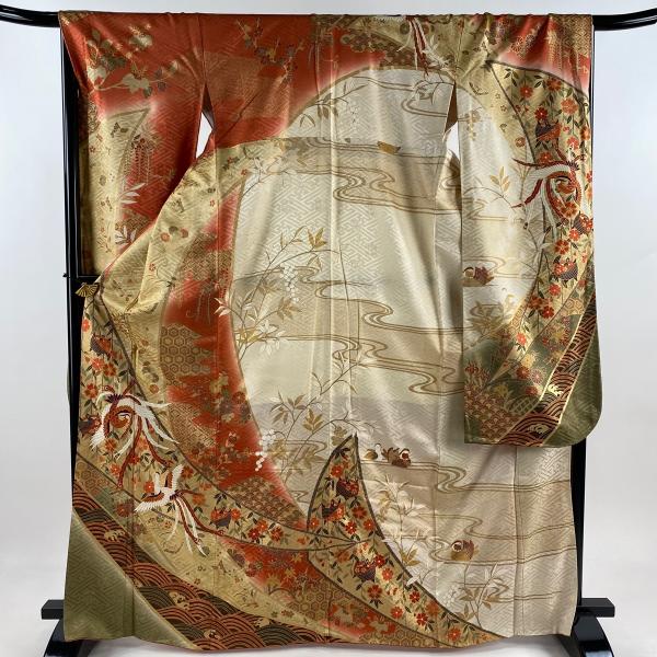 D538 振袖　枝垂れ桜　金彩　黒地　正絹　着物　袷　美品 楽天市場】【成人式 振袖 レンタル】RS1359 正絹 黒 豪華金彩