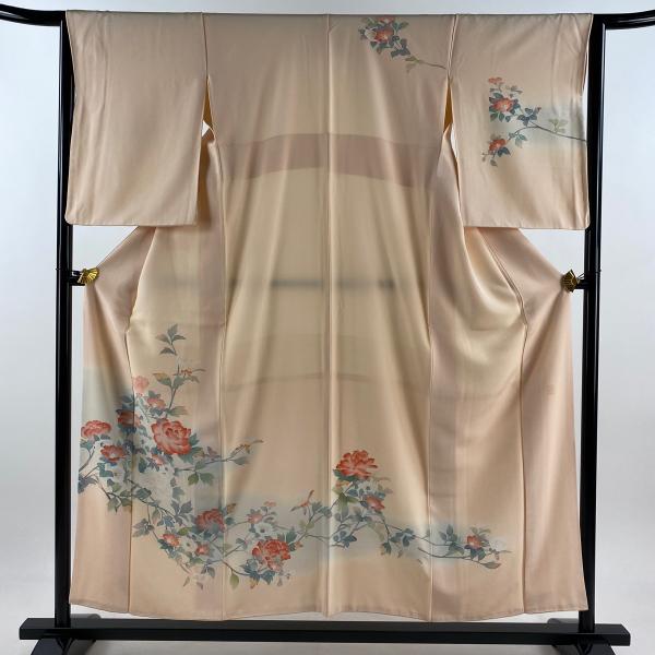 美品 袷 着物 作家物落款“自然体の牡丹や菊が微笑む飾らない時間”訪問着K-52 美品 袷 着物 作家物落款“自然体の牡丹や菊が微笑む飾らない時間