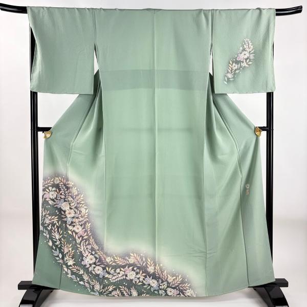 付下げ 身丈159cm 裄丈68.5cm L 袷 翠山工房 やまと 辻が花 染め分け