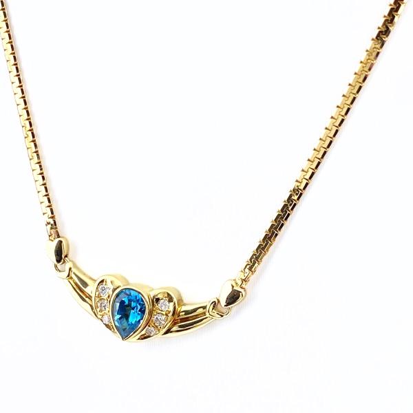 ユキコハナイ YUKIKO HANAI ブルートパーズ デザインネックレス YG