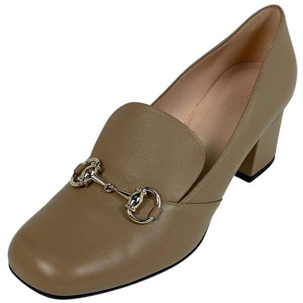 GUCCI グッチ ホースビット パンプス 靴 レザー ベージュ