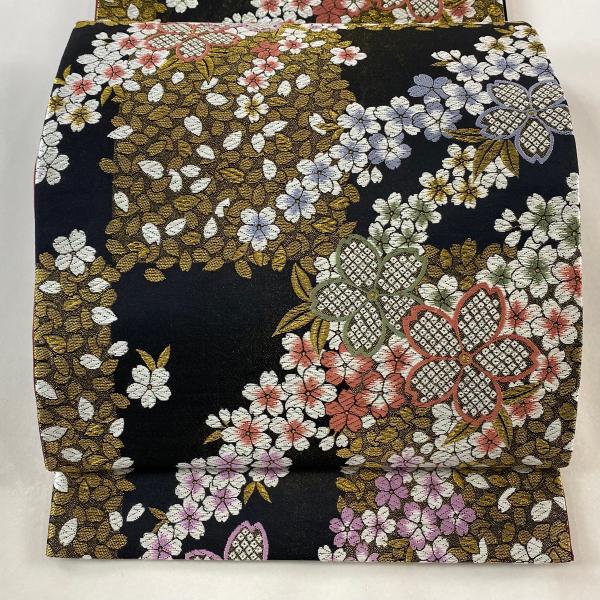 ◇◇【最終値下げ】310my22◇ビロード 金糸 ベルベット 袋帯 六通◇美品 美品 袋帯 秀品 華文 鳥 箔 金糸 金色 六通 正絹 中古 : リユース