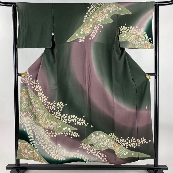 訪問着 身丈153.5cm 裄丈63cm S 袷 滝泰 落款あり 辻が花 金彩