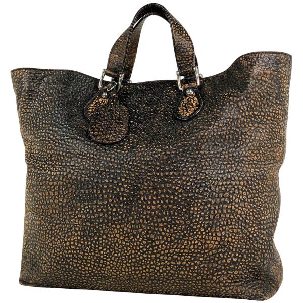 Gucci ブラウンレザー トートバッグ GUCCI（グッチ） ロゴ トートバッグ ハンドバッグ トートバッグ レザー