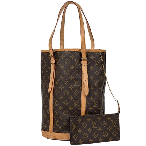 極美品 LOUIS VUITTON ルイヴィトン バケットGM バケツ トートバッグ ポーチ付 モノグラム M42236 ショルダーバッグ PVC ブラウン レディース【中古】 ルイヴィトン モノグラム バケットGM トートバッグ ポーチ付き M42236