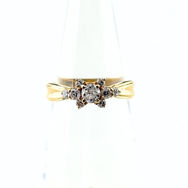 メレダイヤ デザインリング YG イエローゴールド 指輪 リング 11号 K18