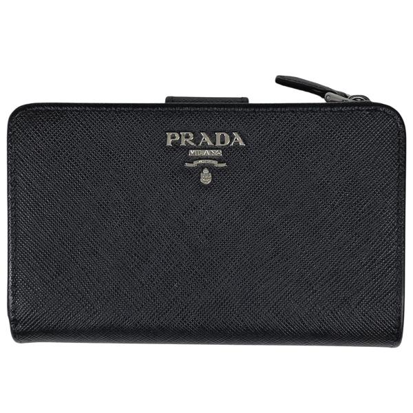 PRADA（プラダ） ロゴ 二つ折り財布 ラウンドファスナー 二つ折り財布
