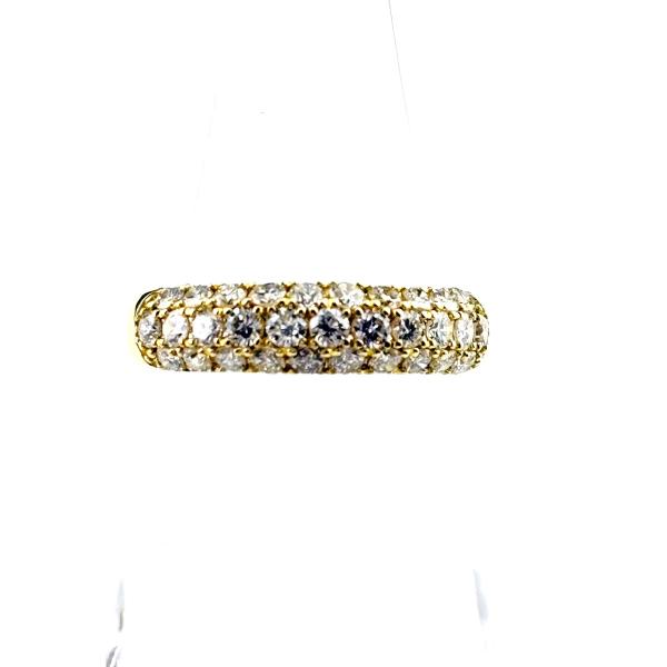 k18石&メレダイヤ12号リング メレダイヤ デザインリング YG イエローゴールド 指輪 リング 12号 K18