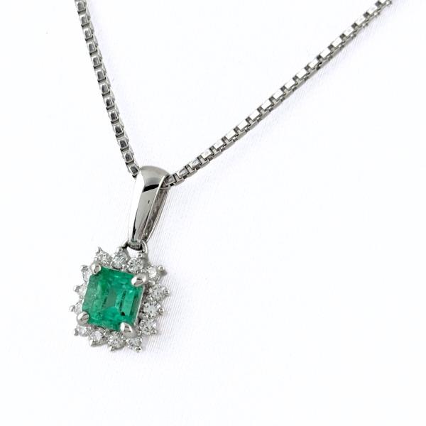 タサキ TASAKI エメラルド デザインネックレス プラチナ メレダイヤ