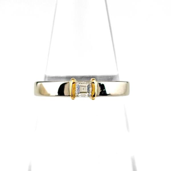 ダイヤモンド デザインリング プラチナ YG イエローゴールド 指輪