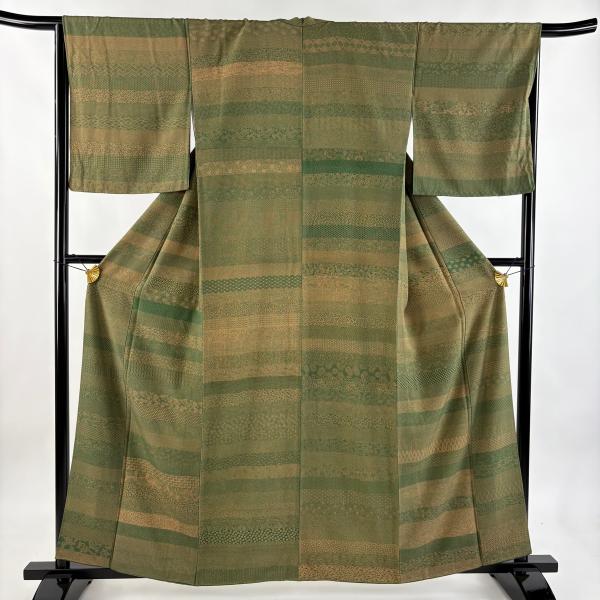 江戸小紋 身丈159.5cm 裄丈65.5cm M 袷 藤崎邦夫 落款あり 寄せ柄 千鳥