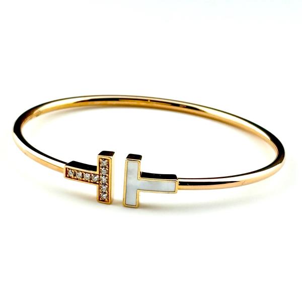 ティファニー ダイヤ　Tワイヤー ブレスレット　PG ローズゴールド TIFFANY&Co.（ティファニー） ワイヤー ブレスレット PG ピンク
