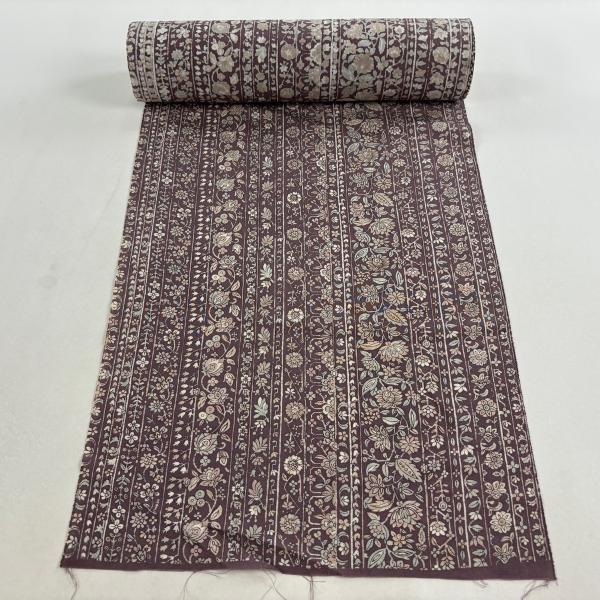 反物 秀品 小紋 草花 幾何学模様 灰紫 正絹 中古 : リユースセレクト