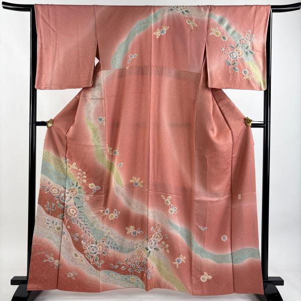 購入者ページ厳選◆未使用◆夏物◆正絹◆ガード加工◆裄65.5丈162.5 訪問着 身丈162.5cm 裄丈65.5cm M 袷 翠山工房 落款あり 辻が花 道長取