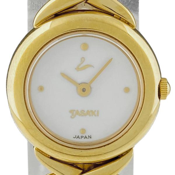 タサキ TASAKI パール ウォッチ 腕時計 GP クォーツ ホワイト