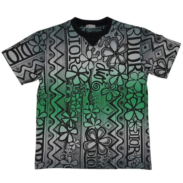 美品‼️ Cristian Dior 半袖シャツ　花柄　ロゴプリント　y16 Christian Dior（クリスチャン・ディオール） ロゴ 半袖 Tシャツ