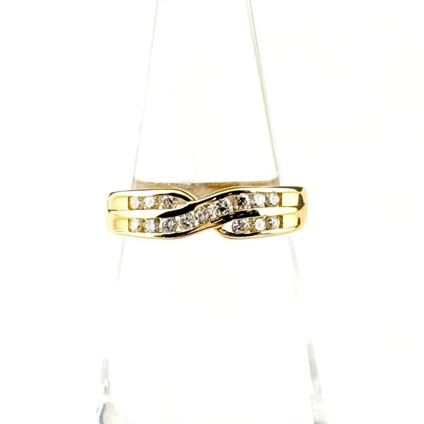 メレダイヤ デザインリング YG イエローゴールド 指輪 リング 11号 K18