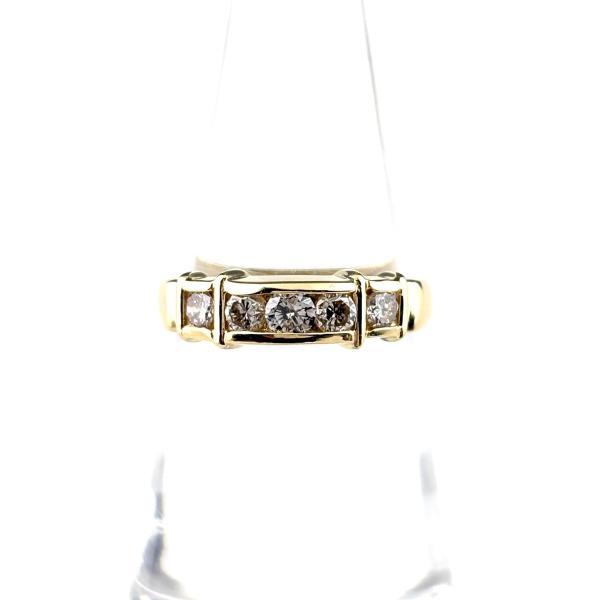 メレダイヤ デザインリング YG イエローゴールド 指輪 リング 11号 K18