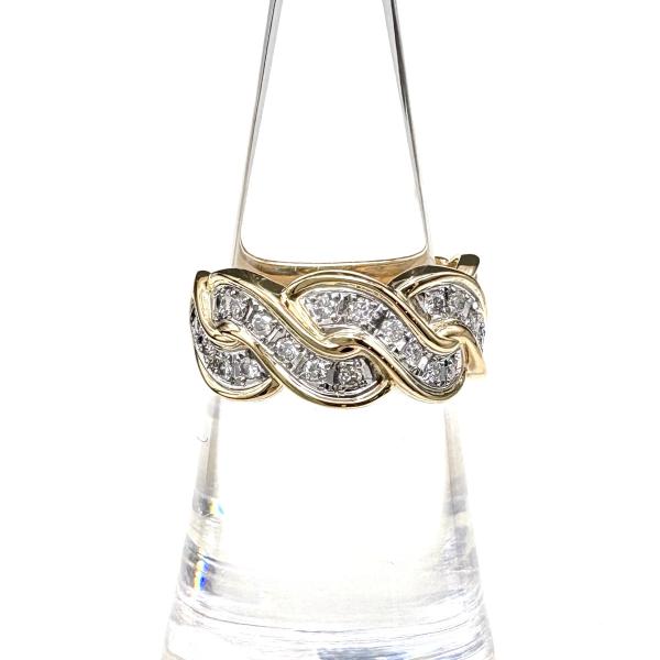 メレダイヤ デザインリング プラチナ YG イエローゴールド 指輪 リング