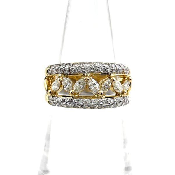 メレダイヤ デザインリング YG イエローゴールド 指輪 リング 12号 K18